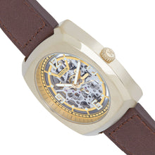 Load image into Gallery viewer, Heritor Automatic Gatling Skeletonized Leather-Band Watch - Gold/Brown - HERHS2303
