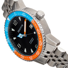 Load image into Gallery viewer, Heritor Automatic Dominic Bracelet Watch w/Date - Light Blue&amp;Orange/Black - HERHR9805
