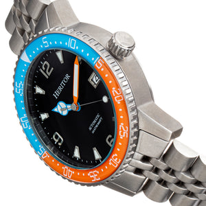 Heritor Automatic Dominic Bracelet Watch w/Date - Light Blue&Orange/Black - HERHR9805