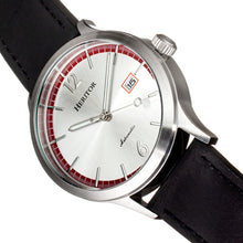 Load image into Gallery viewer, Heritor Automatic Becker Leather-Band Watch w/Date - Silver/Red - HERHR9602
