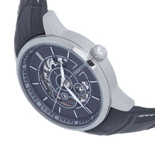 Load image into Gallery viewer, Heritor Automatic Davies Semi-Skeleton Leather-Band Watch - Silver/Black - HERHS2502
