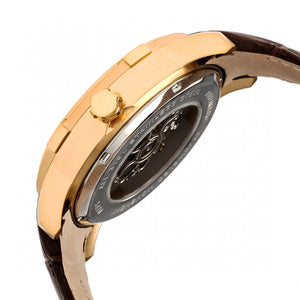 Heritor Automatic Callisto Semi-Skeleton Leather-Band Watch - Gold/Silver - HERHR7204