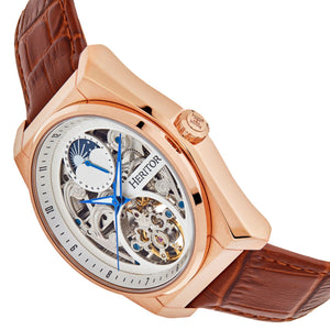 Heritor Automatic Daxton Skeleton Watch - Brown/Rose Gold - HERHS3005
