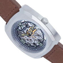 Load image into Gallery viewer, Heritor Automatic Gatling Skeletonized Leather-Band Watch - Silver/Light Brown - HERHS2302
