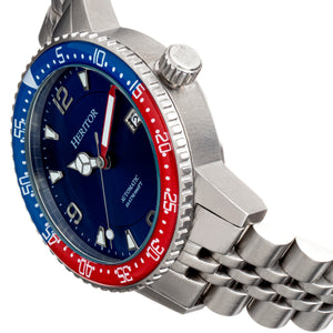 Heritor Automatic Dominic  Bracelet Watch w/Date - Red&Blue/Blue - HERHR9806