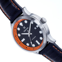 Load image into Gallery viewer, Heritor Automatic Bradford Leather-Band Watch w/Date - Black &amp; Orange - HERHS1110
