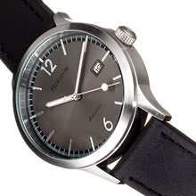 Load image into Gallery viewer, Heritor Automatic Becker Leather-Band Watch w/Date - Silver/Charcoal - HERHR9604
