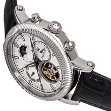 Load image into Gallery viewer, Heritor Automatic Barnsley Semi-Skeleton Leather-Band Watch - Silver/White - HERHS1801
