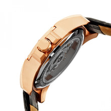 Load image into Gallery viewer, Heritor Automatic Armstrong Skeleton Leather-Band Watch - Rose Gold/Black - HERHR3406
