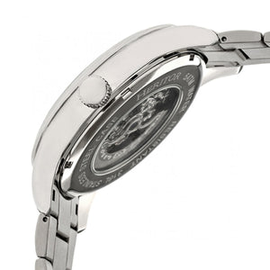 Heritor Automatic Crew Semi-Skeleton Bracelet Watch - Silver/Black - HERHR7002