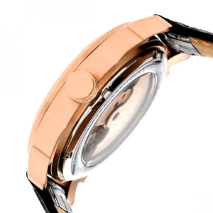 Heritor Automatic Helmsley Semi-Skeleton Bracelet Watch - Rose Gold/White- HERHR5008