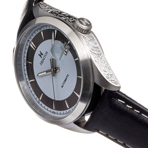 Heritor Automatic Ashton Leather-Band Watch w/Date - White/Black - HERHS1402