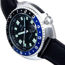 Load image into Gallery viewer, Heritor Automatic Pierce Leather-Band Watch w/Date - Black/Blue - HERHS1205

