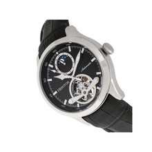 Load image into Gallery viewer, Heritor Automatic Gregory Semi-Skeleton Leather-Band Watch - Black - HERHR8102
