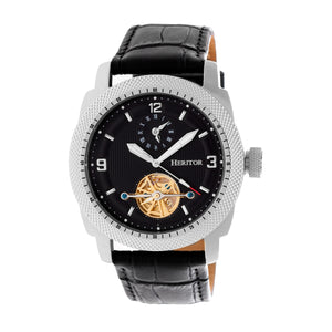 Heritor Automatic Helmsley Semi-Skeleton Bracelet Watch - Black/Silver/Black- HERHR5006