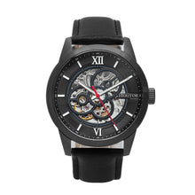 Load image into Gallery viewer, Heritor Automatic Jonas Leather-Band Skeleton Watch - Black - HERHR9506
