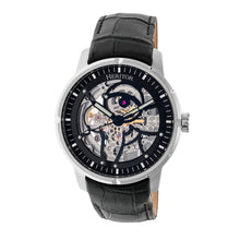 Load image into Gallery viewer, Heritor Automatic Ryder Skeleton Leather-Band Watch - Black - HERHR4602
