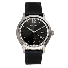 Load image into Gallery viewer, Heritor Automatic Becker Leather-Band Watch w/Date - Silver/Black - HERHR9603
