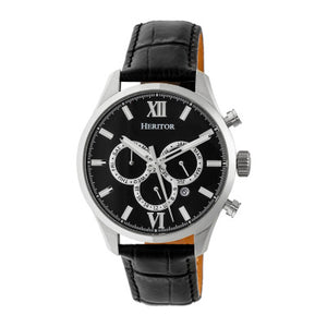 Heritor Automatic Benedict Leather-Band Watch w/Day/Date