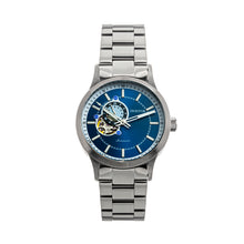 Load image into Gallery viewer, Heritor Automatic Oscar Semi-Skeleton Bracelet Watch - Blue &amp; Silver/Silver - HERHS1010

