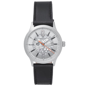 Heritor Automatic Dayne Leather-Band Watch w/Date - Grey/White - HERHS2608