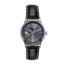 Load image into Gallery viewer, Heritor Automatic Oscar Semi-Skeleton Leather-Band Watch - Grey/Black - HERHS1003
