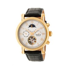 Load image into Gallery viewer, Heritor Automatic Winston Semi-Skeleton Leather-Band Watch - Gold/White - HERHR5203
