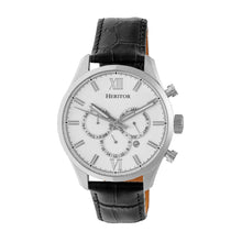 Load image into Gallery viewer, Heritor Automatic Benedict Leather-Band Watch w/ Day/Date - Silver - HERHR6801
