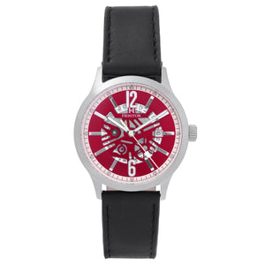 Heritor Automatic Dayne Leather-Band Watch w/Date - Red/Cream - HERHS2609