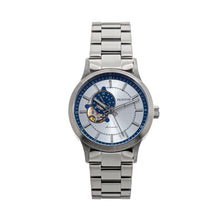 Load image into Gallery viewer, Heritor Automatic Oscar Semi-Skeleton Bracelet Watch - Blue/Silver - HERHS1009
