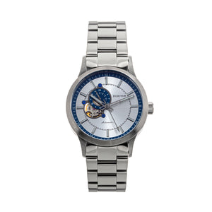 Heritor Automatic Oscar Semi-Skeleton Bracelet Watch - Blue/Silver - HERHS1009