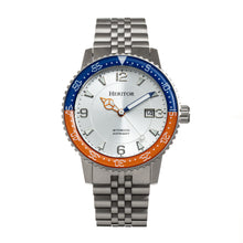 Load image into Gallery viewer, Heritor Automatic Dominic Bracelet Watch w/Date - Blue&amp;Orange/Silver - HERHR9802
