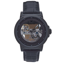 Load image into Gallery viewer, Heritor Automatic Xander Semi-Skeleton Leather-Band Watch - Black - HERHS2405
