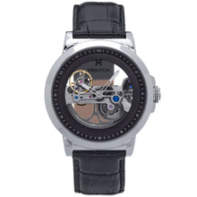 Load image into Gallery viewer, Heritor Automatic Xander Semi-Skeleton Leather-Band Watch - Silver/Black - HERHS2401
