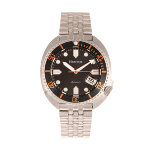 Heritor Automatic Morrison Bracelet Watch w/Date - Black/Orange - HERHR7610
