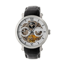 Load image into Gallery viewer, Heritor Automatic Aries Skeleton Leather-Band Watch - Black/White - HERHR4404
