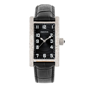 Heritor Automatic Jefferson Leather-Band Watch - Silver/Black - HERHR8801