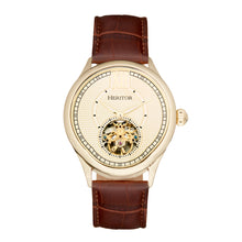 Load image into Gallery viewer, Heritor Automatic Hayward Semi-Skeleton Leather-Band Watch - Gold - HERHR9405
