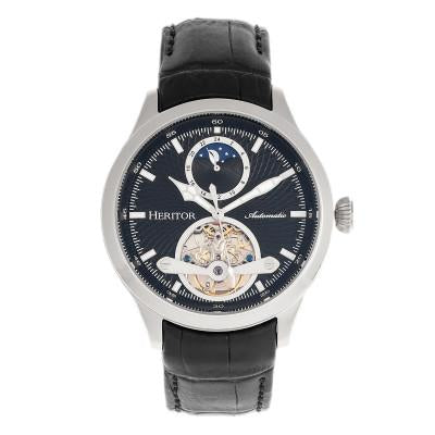 Heritor Automatic Gregory Semi-Skeleton Leather-Band Watch - HERHR8102