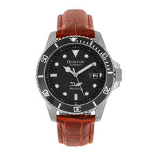 Load image into Gallery viewer, Heritor Automatic Lucius Leather-Band Watch w/Date - Silver/Brown - HERHR7808
