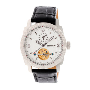 Heritor Automatic Helmsley Semi-Skeleton Bracelet Watch - Black/Silver/White- HERHR5005