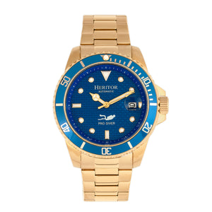 Heritor Automatic Lucius Bracelet Watch w/Date - Gold/Blue  - HERHR7804