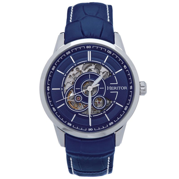 Heritor Automatic Davies Semi-Skeleton Leather-Band Watch - HERHS2503