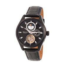 Load image into Gallery viewer, Heritor Automatic Sebastian Semi-Skeleton Leather-Band Watch  - Black - HERHR6905
