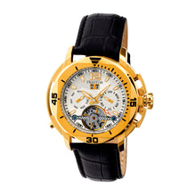Load image into Gallery viewer, Heritor Automatic Lennon Semi-Skeleton Leather-Band Watch - Gold/Silver - HERHR2803
