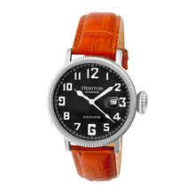 Load image into Gallery viewer, Heritor Automatic Olds Leather-Band Watch - Silver/Black/Camel - HERHR3204
