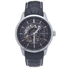 Load image into Gallery viewer, Heritor Automatic Davies Semi-Skeleton Leather-Band Watch - Silver/Black - HERHS2502
