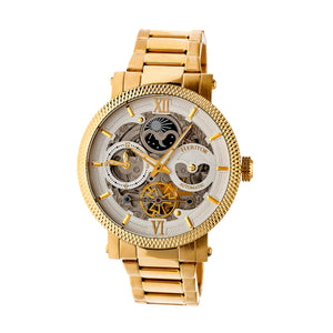 Heritor Automatic Aries Skeleton Dial Bracelet Watch - Gold/Silver - HERHR4403