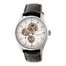 Load image into Gallery viewer, Heritor Automatic Stanley Semi-Skeleton Leather-Band Watch - Silver - HERHR6503
