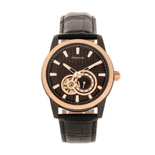 Load image into Gallery viewer, Heritor Automatic Davidson Semi-Skeleton Leather-Band Watch - Rose Gold/Black - HERHR8006
